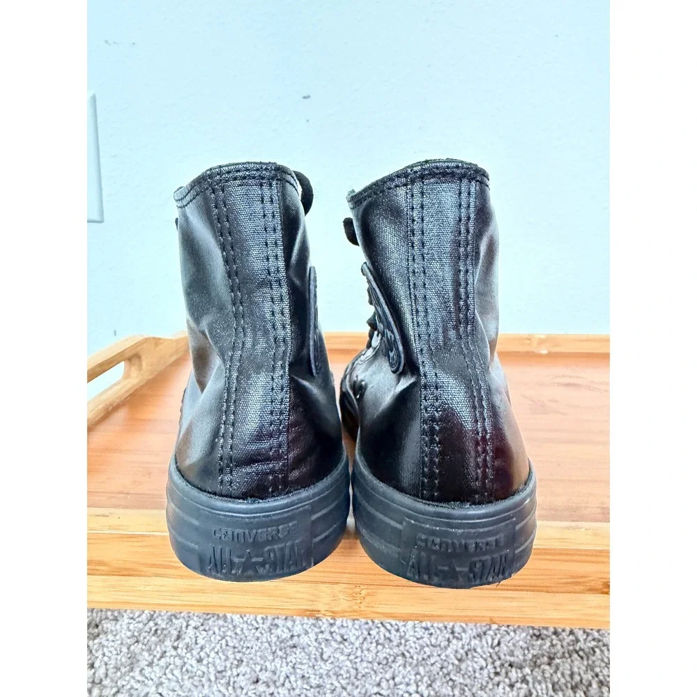 Converse Chuck Taylor All Star High Top Triple Black Coated Textile Youth Sz 3